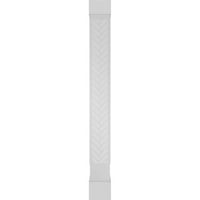Ekena Millwork 12 W 9'H Craftsman Classic Square Non-Tapered Heringbone Modern Fretwork Column W Стандарден капитал и стандардна