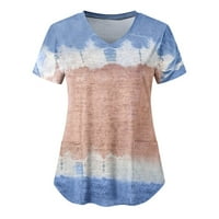 Графички Отпечатоци со кратки Ракави Блузи Работна Облека Летни Врвови На Вратот За Жени Жешка Розова