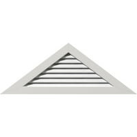 Ekena Millwork 80 W 3 8 H Триаголник Гејбл Вентилак Функционален, PVC Gable Vent со 1 4 рамка за рамна трим