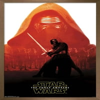 Војна на ѕвездите: Силата Се Буди-Кајло Рен Значка Ѕид Постер Со Дрвена Магнетна Рамка, 22.375 34