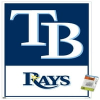 Tampa Bay Rays - Постери за wallидови со лого со влечење, 22.375 34