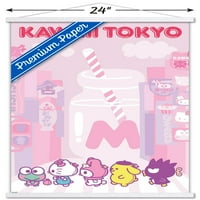 Здраво Кити И Пријатели-Каваи Токио Ѕид Постер Со Магнетна Рамка, 22.375 34