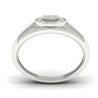 1 4CT TDW Diamond Cluster Halo Bridal Set во сребро од сребро