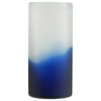 10,5 Зафре сина и бела цилиндрична чад цилиндрична рачна замрзната стаклена вазна