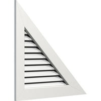 Ekena Millwork 40 W 30 H десен триаголник Gable Vent - Функционален десен страничен терен, PVC Gable отвор со 1 4 рамка за рамна трим