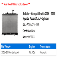 Радијатор-Компатибилен Со-Хјундаи Акцент 1.6 Л 4-Цилиндар 2010
