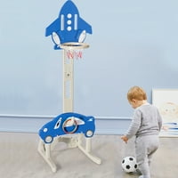 Gyma 3-во-прилагодлива кошарка за кошарка за деца за деца со топки сини