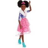 Барби најдобра модна пријателка принцеза авантура кукла, црна коса, деца играчки со векови, подароци и подароци