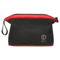 R Компактен тоалетен торба, црна и црвена боја