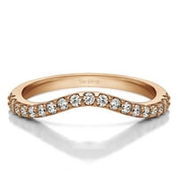 РИНГ Невестински сет: прстен за ангажман со дијаманти и центар Моисанит во злато од роза од 10К