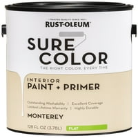 Rust-Oleum сигурна боја Монтереј, внатрешна боја + буквар, рамна завршница, 2-пакет