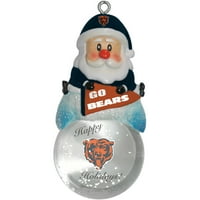 Topperscot By Boelter Brands NFL Santa Snow Globe украс, мечки во Чикаго