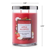 Колонијална свеќа Apple Allspice OZ миризлива свеќа, 2-WICK, RED