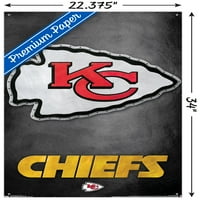 Канзас Сити Шефови-Логото Ѕид Постер Со Притисни Иглички, 22.375 34