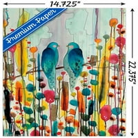 Силви Демерс-Птици Ѕид Постер Со Притисни Иглички, 14.725 22.375