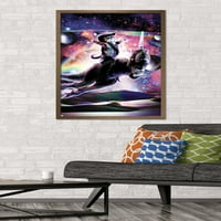 Џејмс Букер - Галакси Мачка На Диносаурус Еднорог Во Вселената Ѕид Постер, 22.375 34 Врамени