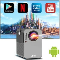 Паметен проектор, Artlii Play Protable WiFi Bluetooth Projector со вграден Netflix, Disney+, Hulu, 1080p проектор за поддршка, корекција на Keystone 45 ° 4D, Hifi Dolby Stereo