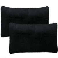 Уникатни поволни перничиња со крзно со патент, крал, црна боја