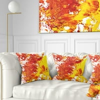DesignArt Текстурирана црвена и жолта уметност - Апстрактна перница за фрлање - 18x18