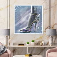 DesignArt 'Сјајна жена чевли со висока потпетица Стилето со сјај' модерен врамен уметнички принт