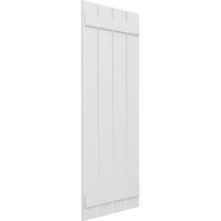 Ekena Millwork 23 W 38 H TRUE FIT PVC Четири табли распоредени од табла-n-batten ролетни, недовршени