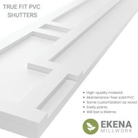 Ekena Millwork 18 W 31 H TRUE FIT PVC HASTINGS FIXED MONT SLULTERS, HailStorm Grey