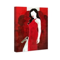 Фустан „Таен агент“ на Wynwood Studio Mase and Glam Wall Art Canvas - црвена, црна боја
