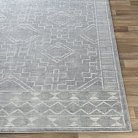 Уметнички ткајачи племенски килим за глобално подрачје, сиво