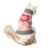 Живописен живот празник розов мама -кариран џемпер за кучиња и џемпер за мачки
