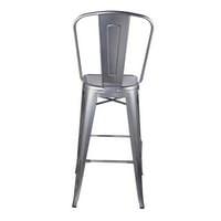 Дизајн Група Група стол за столче со метал, сребро