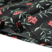 Уникатни поговори за женски цреша печатена вратоврска лак со кратки ракави за блуза со кратки ракави