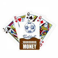 Едноставен Цртан Филм Фудбал Сина Шема Покер Играње Карти Смешни Рака Игра