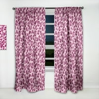 DesignArt 'Пинк-розова леопард шема ретро' модерен панел за завеси од средниот век