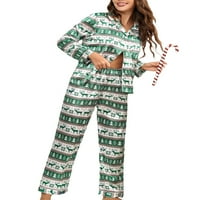 Комплет Пижами За Дамки Од Келајуан, Мека Кошула Со Копчиња Со Долги Ракави + Панталони Поставена Облека За Спиење