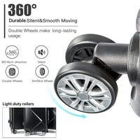 Багаж поставува проширување на ABS Hardshell Hardside Lightweight Surable Spinner Wheels Coughtase - црна