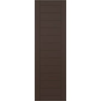 Ekena Millwork 18 W 61 H TRUE FIT PVC HORIONTAL SLAT FRADED модерен стил фиксни ролетни за монтирање, Raisin Brown