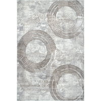 Нулум Остин Апстрактни кругови, килим, 9 '12', сиво