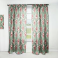 DesignArt 'Цвеќиња со зелени лисја i' Цветен панел за завеси