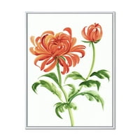 Дизајн на „Антички портокалова хризантема цвет“ Традиционална врамена платна wallидна уметност печатење