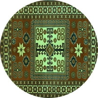 Ахгли Компанија Внатрешна Тркалезна Геометриска Тиркизно Сина Традиционална Област Килими, 5 ' Круг