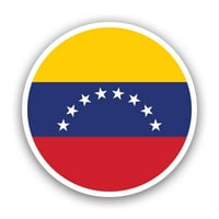 Тркалезна Налепница За Знаме На Венецуела Налепница-Самолеплив Винил - Отпорен На Временски Услови-Направен ВО сад-венецуела