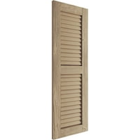 Ekena Millwork 18 W 64 H Rustic Two Two Equal Louver Sandblasted Fau Wood Sulters, Prided Tan