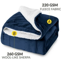 Sherpa Fleece Black Twin Size Size Sime Blue Blue Reversible Plush Clance Fluffy Soft Microfiber Blackебе за деца и возрасни