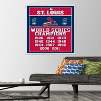 Сент Луис кардинали - Постер за wallидови на шампиони со дрвена магнетна рамка, 22.375 34