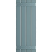Ekena Millwork 23 W 53 H TRUE FIT PVC Четири табли распоредени од табла-n-batten ролетни, мирна сина боја