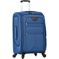Мекото багаж за проширување на поставениот куфер, исправен спинер за меки, лесен багаж за патувања за деловни активности, патувања, сини