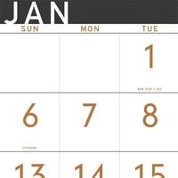 На прв поглед 3-месечен Референтен Вертикален Ѕиден Календар