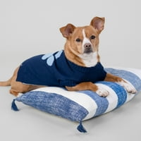 Облека за домашни миленици и мачки, класичен јаз лого печати џемпер за домашни миленици, сина, XS