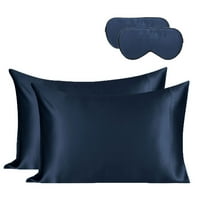 Единствени поволни цени свилена перница за очи Постави морнарица сина стандард