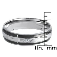 Крајбрежен накит со два тона не'рѓосувачки челик кубни цирконија жлебови прстен